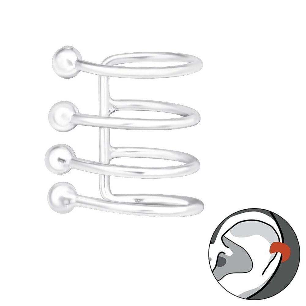 Stacked Sterling Silver Ear Cuff – Bold Four-Band Statement